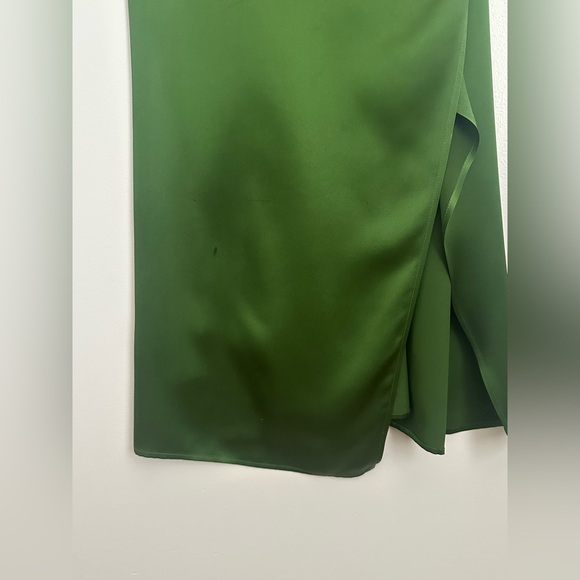 reformation marguerite silk midi dress in palm green | size 10 - Picture 9 of 9